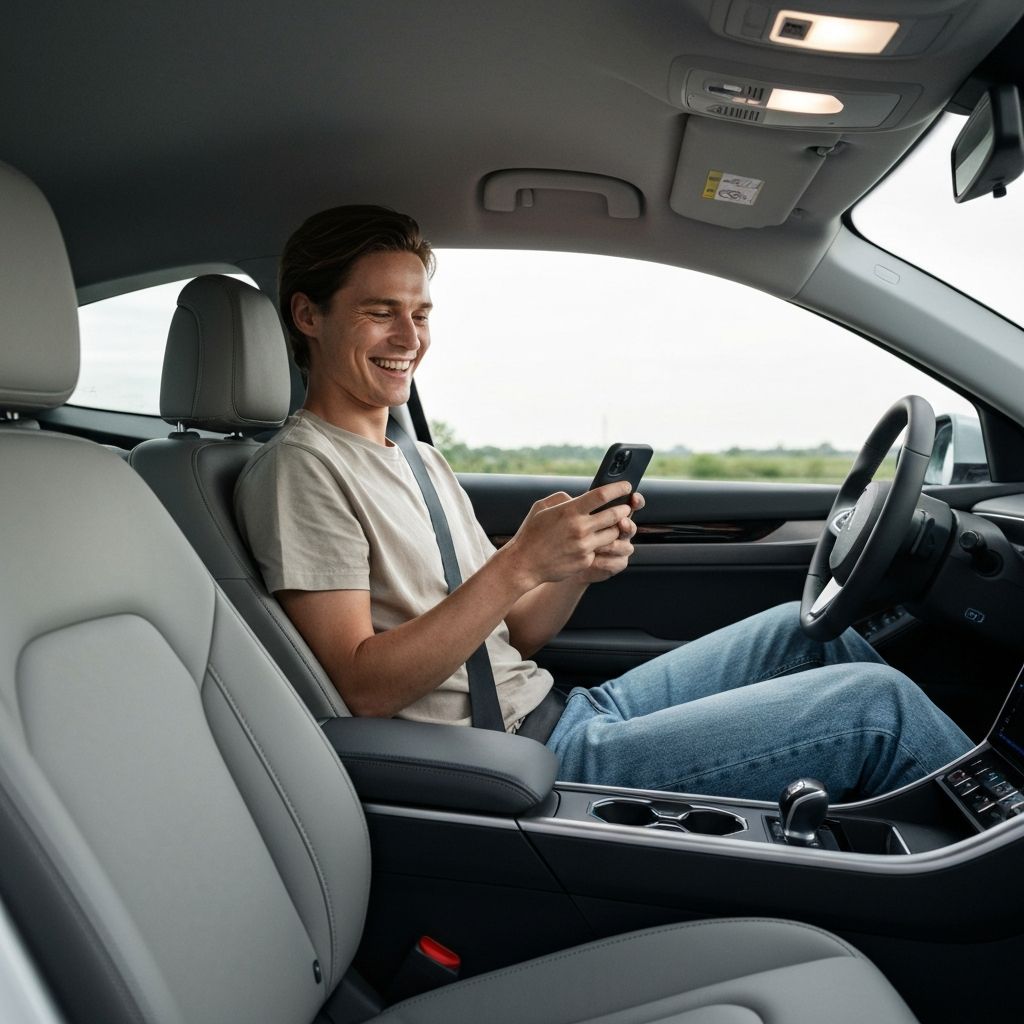 Client fericit în mașină GG Ride